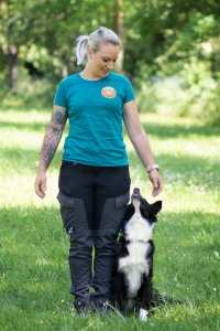 Hnd im Training in Fußposition